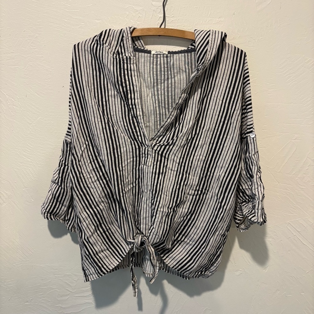 dylan Hooded Front Tie Top